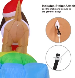 Joiedomi 6ft Inflatable LED Inflatable Weiner Dog Snowboarding -Christmas Ornaments Sales Store 6ft Inflatable LED inflatable Weiner Dog Snowboarding 6 result 600x621 1