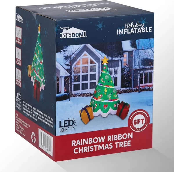 Joiedomi 6ft Inflatable Rainbow Ribbon Christmas Tree Decoration 8 Joiedomi 6ft Inflatable Rainbow Ribbon Christmas Tree Decoration - Image 6
