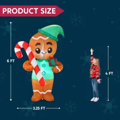 Joiedomi 6ft LED Ginger Man Christmas Decoration Inflatable -Christmas Ornaments Sales Store 6ft LED Ginger Man Christmas Decoration Inflatable 1 600x600 1