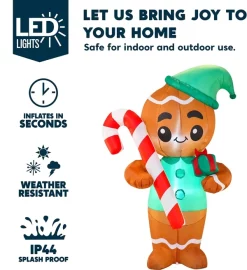 Joiedomi 6ft LED Ginger Man Christmas Decoration Inflatable -Christmas Ornaments Sales Store 6ft LED Ginger Man Christmas Decoration Inflatable 2 600x657 1