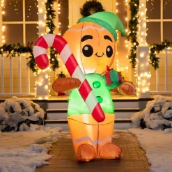 Joiedomi 6ft LED Ginger Man Christmas Decoration Inflatable -Christmas Ornaments Sales Store 6ft LED Ginger Man Christmas Decoration Inflatable 3 600x600 1