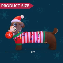Joiedomi 6ft LED Inflatable Christmas Dog Yard Decoration -Christmas Ornaments Sales Store 6ft LED Inflatable Christmas Dog Yard Decoration 2 600x600 1