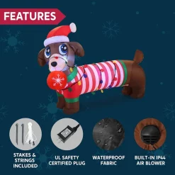 Joiedomi 6ft LED Inflatable Christmas Dog Yard Decoration -Christmas Ornaments Sales Store 6ft LED Inflatable Christmas Dog Yard Decoration 6 600x600 1