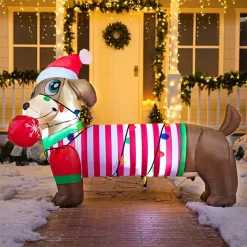 Joiedomi 6ft LED Inflatable Christmas Dog Yard Decoration -Christmas Ornaments Sales Store 6ft LED Inflatable Christmas Dog Yard Decoration 7 600x600 1
