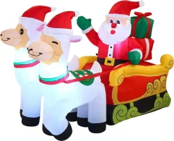 Joiedomi 6ft LED Santa Claus On Llama Sleigh Inflatable -Christmas Ornaments Sales Store 6ft LED Inflatable Christmas Outdoor Deoration 2 result 600x486 1