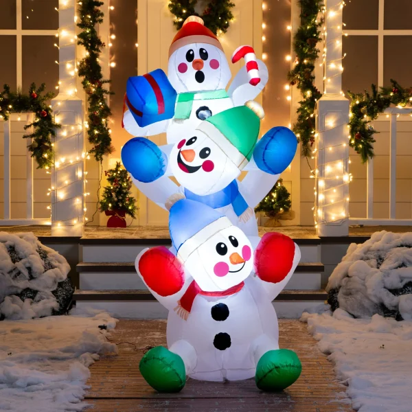 Joiedomi 6ft LED Inflatable Snowman Decoration 3 Joiedomi 6ft LED Inflatable Snowman Decoration