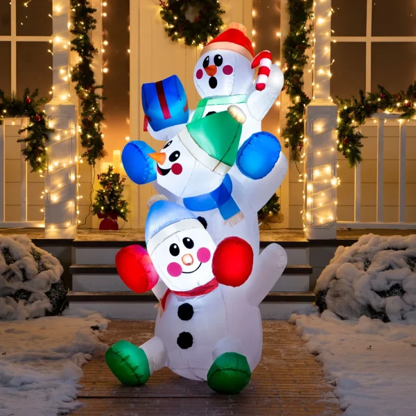 Joiedomi 6ft LED Inflatable Snowman Decoration 6 Joiedomi 6ft LED Inflatable Snowman Decoration - Image 4