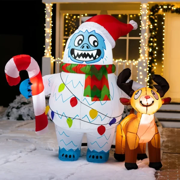 Joiedomi 6ft LED Inflatable Yeti Christmas Decoration 3 Joiedomi 6ft LED Inflatable Yeti Christmas Decoration
