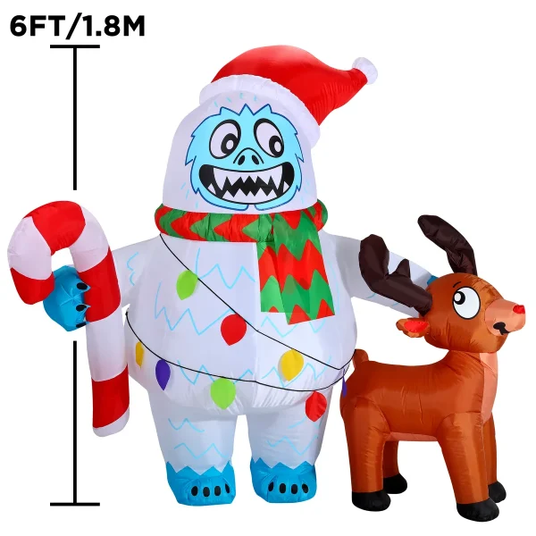 Joiedomi 6ft LED Inflatable Yeti Christmas Decoration 7 Joiedomi 6ft LED Inflatable Yeti Christmas Decoration - Image 5