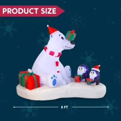 Joiedomi 6ft LED Polar Bear Christmas Inflatable Decoration -Christmas Ornaments Sales Store 6ft LED Polar Bear Christmas Inflatable Decoration 5 600x600 1