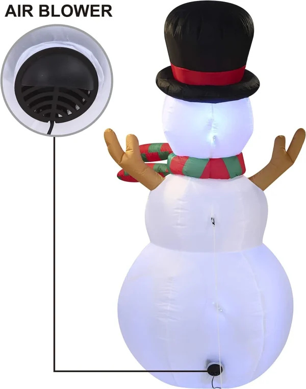 Joiedomi 6ft Tall LED Inflatable Snowman Decoration 6 Joiedomi 6ft Tall LED Inflatable Snowman Decoration - Image 4
