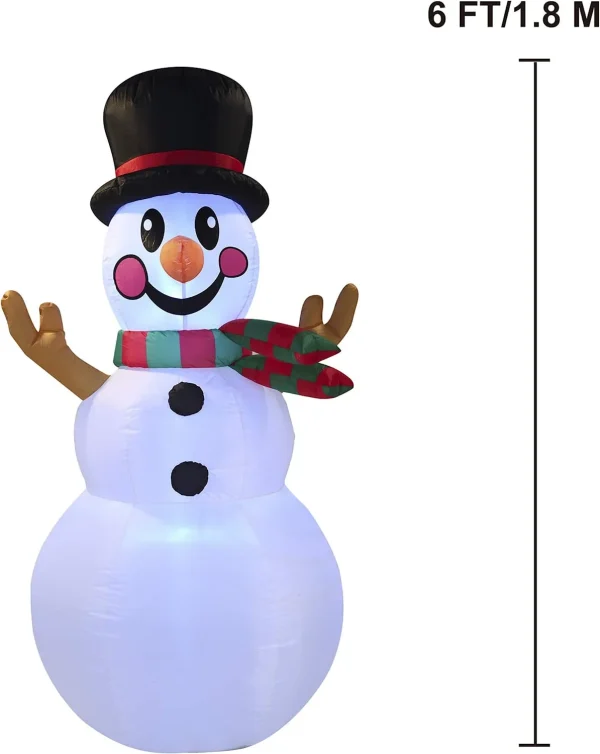 Joiedomi 6ft Tall LED Inflatable Snowman Decoration 7 Joiedomi 6ft Tall LED Inflatable Snowman Decoration - Image 5