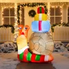 Joiedomi 6ft Inflatable LED Snail With A Stack Of Gifts