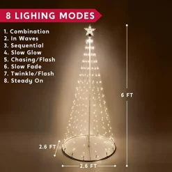 Joiedomi 6ft 275 LED Lightshow Cone Christmas Tree -Christmas Ornaments Sales Store 6ft Lightshow Cone Christmas Tree 6 600x600 1