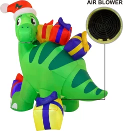 Joiedomi 6ft Tall LED Christmas Inflatable Dinosaur 10 Joiedomi 6ft Tall LED Christmas Inflatable Dinosaur -Christmas Ornaments Sales Store 6ft Long Inflatable Brachiosaurus Carrying Gifts with Build in LEDs 3 result 1 600x636 1