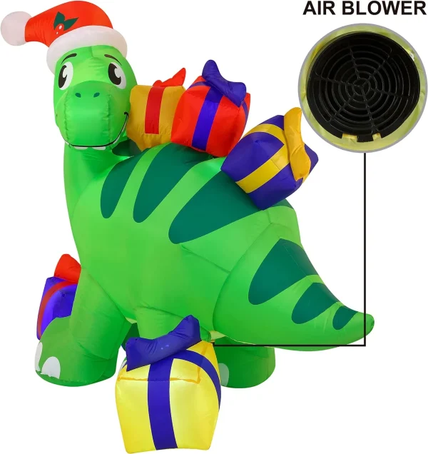 Joiedomi 6ft Tall LED Christmas Inflatable Dinosaur 5 Joiedomi 6ft Tall LED Christmas Inflatable Dinosaur - Image 3