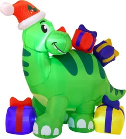 Joiedomi 6ft Tall LED Christmas Inflatable Dinosaur 11 Joiedomi 6ft Tall LED Christmas Inflatable Dinosaur -Christmas Ornaments Sales Store 6ft Long Inflatable Brachiosaurus Carrying Gifts with Build in LEDs 4 result 1 600x661 1