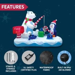 Joiedomi 6ft Long Inflatable Fishing Hole Sign With Polar Bear Fishing -Christmas Ornaments Sales Store 6ft Long Inflatable Fishing Hole Sign with Polar Bear Fishing 1 600x600 1