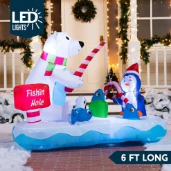 Joiedomi 6ft Long Inflatable Fishing Hole Sign With Polar Bear Fishing -Christmas Ornaments Sales Store 6ft Long Inflatable Fishing Hole Sign with Polar Bear Fishing 2 1 600x600 1
