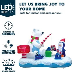 Joiedomi 6ft Long Inflatable Fishing Hole Sign With Polar Bear Fishing -Christmas Ornaments Sales Store 6ft Long Inflatable Fishing Hole Sign with Polar Bear Fishing 2 600x603 1