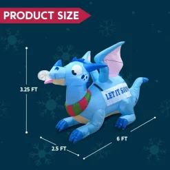 Joiedomi 6ft Long LED Blue Dragon With Snowflake Decoration -Christmas Ornaments Sales Store 6ft Long LED Blue Dragon with Snowflake Decoration 3 600x600 1