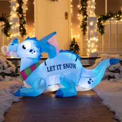 Joiedomi 6ft Long LED Blue Dragon With Snowflake Decoration -Christmas Ornaments Sales Store 6ft Long LED Blue Dragon with Snowflake Decoration 600x600 1