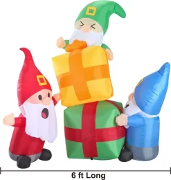 Joiedomi 6ft Long LED 3 Christmas Gnome Inflatable 10 Joiedomi 6ft Long LED 3 Christmas Gnome Inflatable -Christmas Ornaments Sales Store 6ft Long LED Christmas Gnome Inflatable 3 result 600x631 1