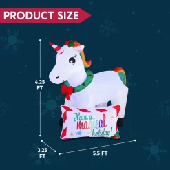 Joiedomi 6ft Long LED Inflatable Unicorn Christmas Decoration 12 Joiedomi 6ft Long LED Inflatable Unicorn Christmas Decoration -Christmas Ornaments Sales Store 6ft Long LED Inflatable Unicorn Christmas Decoration 3 600x600 1