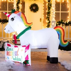 Joiedomi 6ft Long LED Inflatable Unicorn Christmas Decoration 11 Joiedomi 6ft Long LED Inflatable Unicorn Christmas Decoration -Christmas Ornaments Sales Store 6ft Long LED Inflatable Unicorn Christmas Decoration 4 600x600 1