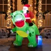 Joiedomi 6ft Long LED Santa Claus Inflatable Ride On Dinosaur -Christmas Ornaments Sales Store 6ft Long LED Santa Claus Inflatable Ride On Dinosaur 6 600x600 1