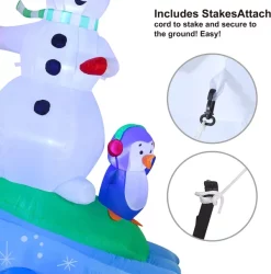 Joiedomi 6ft Tall Inflatable Snowman Snowboarding -Christmas Ornaments Sales Store 6ft Snowboarding Snowman with A Penguin Inflatable 6 result 600x607 1