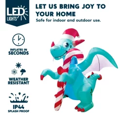 Joiedomi 6ft Tall LED Christmas Green Inflatable Dragon -Christmas Ornaments Sales Store 6ft Tall LED Christmas Green Inflatable Dragon 3 1 600x600 1