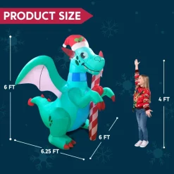 Joiedomi 6ft Tall LED Christmas Green Inflatable Dragon -Christmas Ornaments Sales Store 6ft Tall LED Christmas Green Inflatable Dragon 5 1 600x600 1