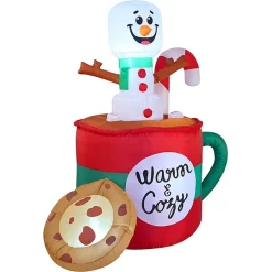 Joiedomi 6ft LED Christmas Inflatable Snowman In Mug With Cookie 11 Joiedomi 6ft LED Christmas Inflatable Snowman In Mug With Cookie -Christmas Ornaments Sales Store 6ft Tall LED Christmas Inflatable Snowman 8
