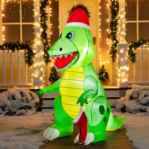 Joiedomi 6ft Tall LED Inflatable Dinosaur Holding A Stocking 6 Joiedomi 6ft Tall LED Inflatable Dinosaur Holding A Stocking - Image 4