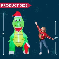 Joiedomi 6ft Tall LED Inflatable Dinosaur Holding A Stocking 12 Joiedomi 6ft Tall LED Inflatable Dinosaur Holding A Stocking -Christmas Ornaments Sales Store 6ft Tall LED Christmas Stocking Inflatable Dinosaur 5 600x600 1