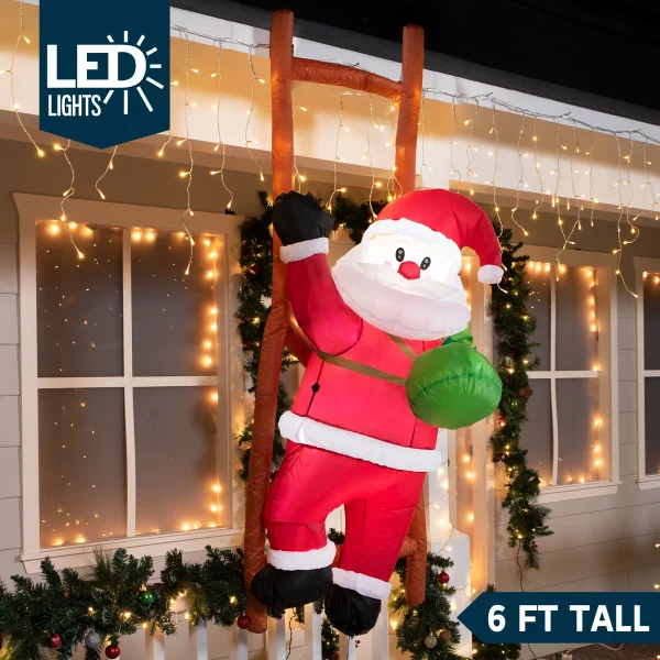 Joiedomi 6ft Tall LED Inflatable Climbing Santa Decoration 4 Joiedomi 6ft Tall LED Inflatable Climbing Santa Decoration - Image 2