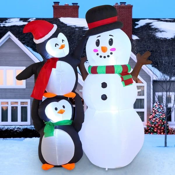 Joiedomi 6ft Tall LED Two Penguin Inflatable Decoration 3 Joiedomi 6ft Tall LED Two Penguin Inflatable Decoration