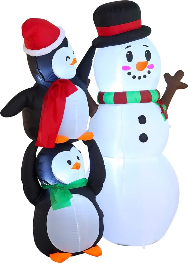 Joiedomi 6ft Tall LED Two Penguin Inflatable Decoration 4 Joiedomi 6ft Tall LED Two Penguin Inflatable Decoration - Image 2