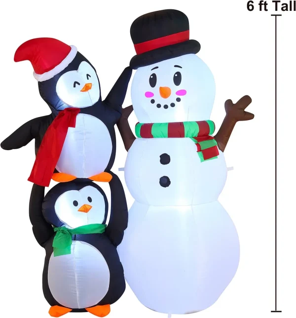 Joiedomi 6ft Tall LED Two Penguin Inflatable Decoration 5 Joiedomi 6ft Tall LED Two Penguin Inflatable Decoration - Image 3