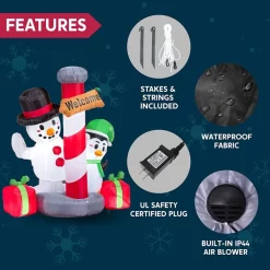 Joiedomi 6ft Tall LED Welcome Sign Inflatable Christmas Decor -Christmas Ornaments Sales Store 6ft Tall LED Welcome Sign Inflatable Christmas Decor 1 600x600 1