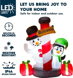 Joiedomi 6ft Tall LED Welcome Sign Inflatable Christmas Decor -Christmas Ornaments Sales Store 6ft Tall LED Welcome Sign Inflatable Christmas Decor 2 600x638 1