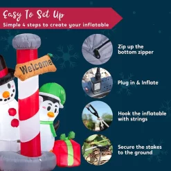 Joiedomi 6ft Tall LED Welcome Sign Inflatable Christmas Decor -Christmas Ornaments Sales Store 6ft Tall LED Welcome Sign Inflatable Christmas Decor 3 600x600 1