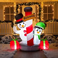 Joiedomi 6ft Tall LED Welcome Sign Inflatable Christmas Decor