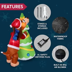 Joiedomi 6ft LED Christmas Puppy Inflatable Putting A Tree Topper 13 Joiedomi 6ft LED Christmas Puppy Inflatable Putting A Tree Topper -Christmas Ornaments Sales Store 6ft Tall Puppy Putting a Tree Topper Christmas Inflatable 2