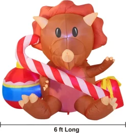 Joiedomi 6ft Triceratops Christmas Inflatable Decoration -Christmas Ornaments Sales Store 6ft Triceratops Christmas Inflatable Decoration 3 result 600x629 1