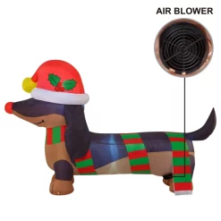 Joiedomi 6ft Long Inflatable Christmas Wiener Dog -Christmas Ornaments Sales Store 6ft Weiner Dog Eyes covered by a hug hat 3 result 600x600 1