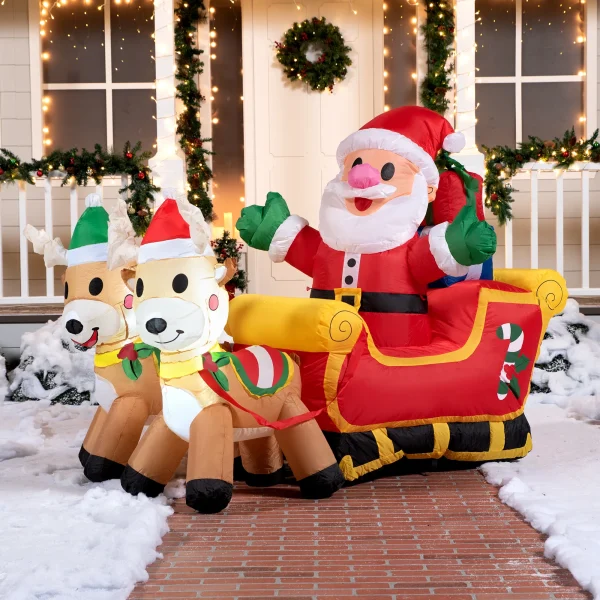 Joiedomi 6ft Wide Santa Clause Inflatables Decoration 4 Joiedomi 6ft Wide Santa Clause Inflatables Decoration - Image 2