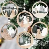 Joiedomi 6pcs Hanging Wooden Christmas Ornaments