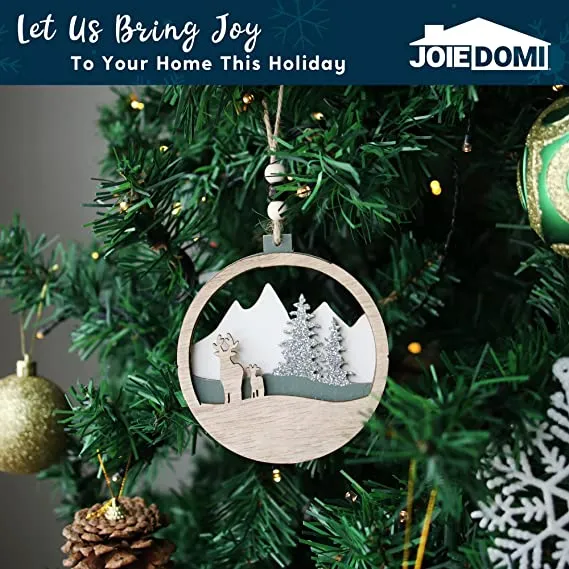 Joiedomi 6pcs Hanging Wooden Christmas Ornaments 7 Joiedomi 6pcs Hanging Wooden Christmas Ornaments - Image 5